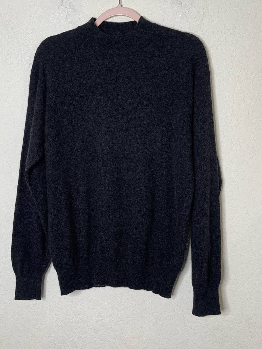 Vtg Neiman Marcus 100% Cashmere Sweater Mens M Gray Made In Scotland Mock Neck